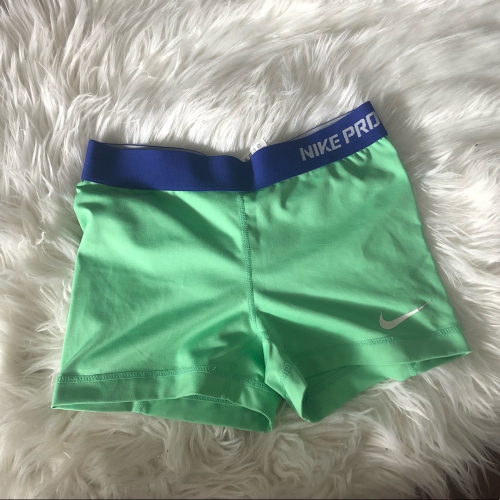 Green/Blue Nike Pro Shorts